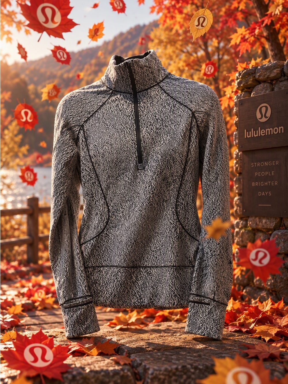 lululemon athletica Gray Sherpa Quarter-Zip Pullover